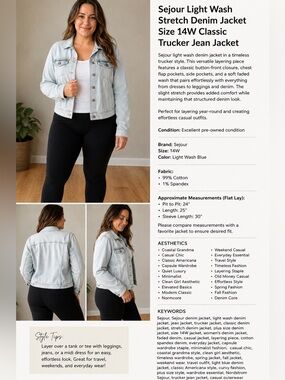Sejour Light Blue Washed Denim Jacket